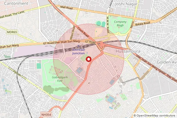 Map showing approximate area covered by Pincode 143119 — Uddoke Bo, Amritsar