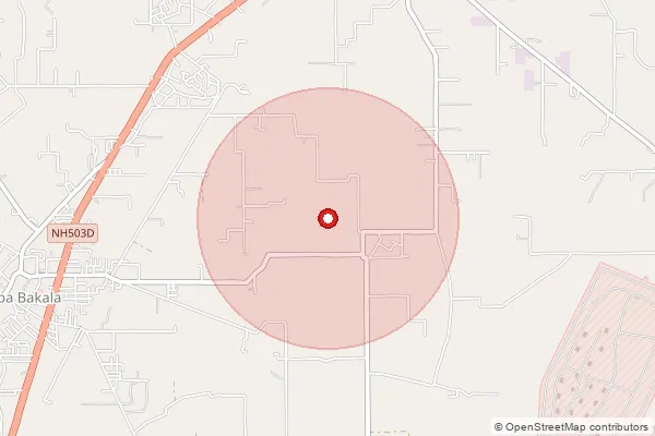 Map showing approximate area covered by Pincode 143202 — Bhalaipur Purban Bo, Amritsar