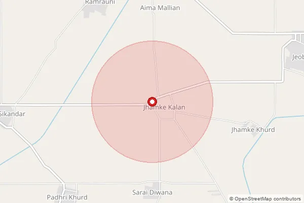 Map showing approximate area covered by Pincode 143302 — Musse Bo, Tarn Taran