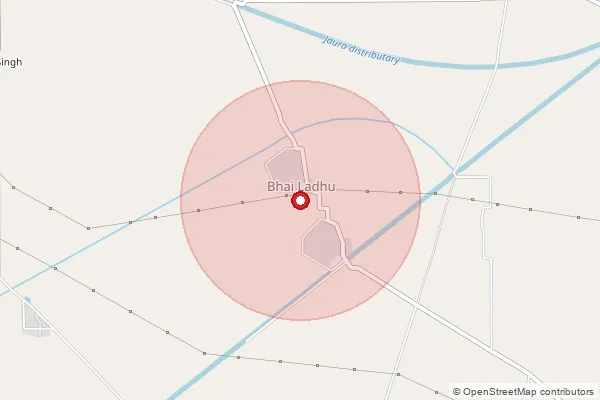 Map showing approximate area covered by Pincode 143304 — Bhai Ladhu Bo, Tarn Taran