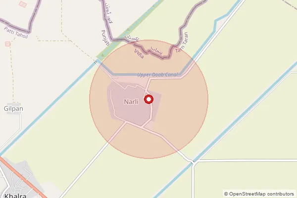 Map showing approximate area covered by Pincode 143305 — Basarke Bo, Tarn Taran