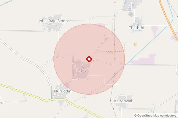 Map showing approximate area covered by Pincode 143402 — Manochahal Bo, Tarn Taran