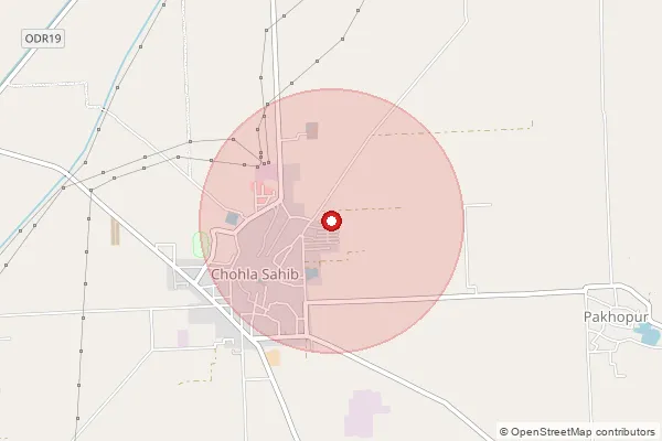 Map showing approximate area covered by Pincode 143408 — Dhundhai Wala Bo, Tarn Taran