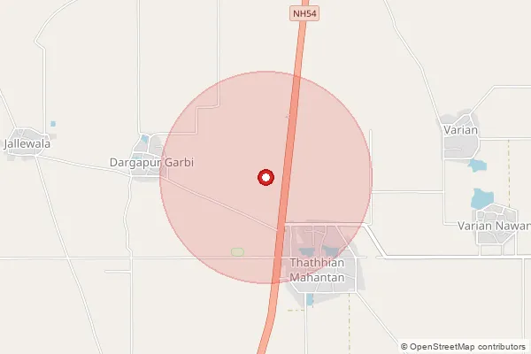 Map showing approximate area covered by Pincode 143409 — Warrian Bo, Tarn Taran