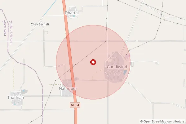 Map showing approximate area covered by Pincode 143410 — Sohawa Bo, Tarn Taran