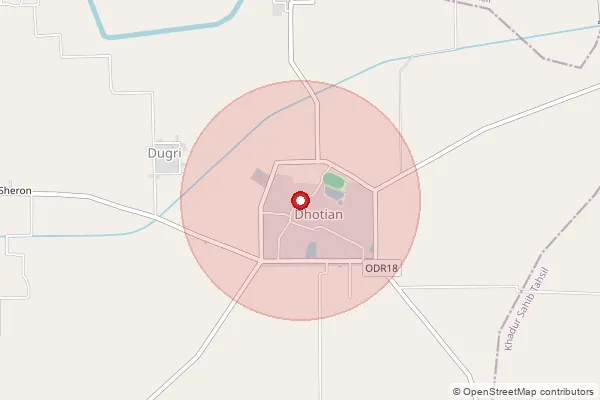 Map showing approximate area covered by Pincode 143411 — Lalpura Bo, Tarn Taran