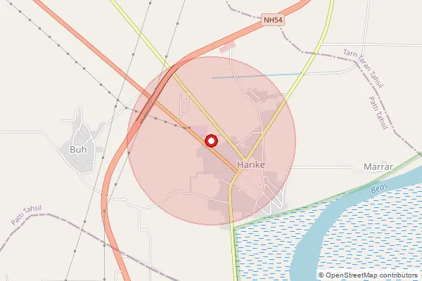 Map showing approximate area covered by Pincode 143412 — Ratta Gudda Bo, Tarn Taran