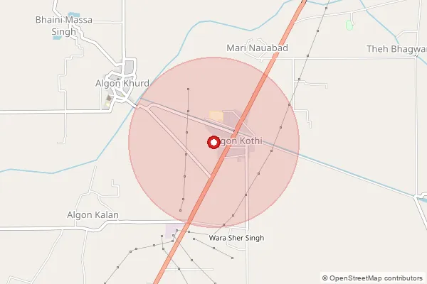 Map showing approximate area covered by Pincode 143419 — Amarkot Bo, Tarn Taran