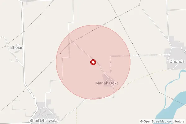 Map showing approximate area covered by Pincode 143422 — Dhunda Bo, Tarn Taran