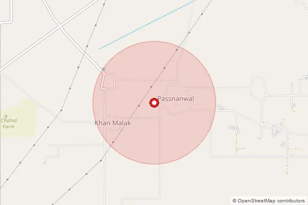Map showing approximate area covered by Pincode 143518 — Dehriwal Bo, Gurdaspur