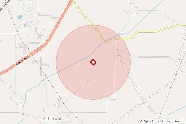 Map showing approximate area covered by Pincode 143519 — Kaler Kalan Bo, Gurdaspur