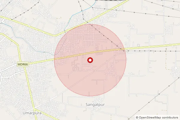 Map showing approximate area covered by Pincode 143525 — Jhabkra Bo, Gurdaspur