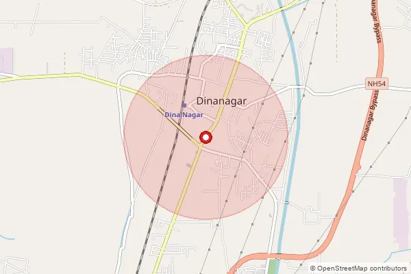 Map showing approximate area covered by Pincode 143531 — Bhatoya Bo, Gurdaspur