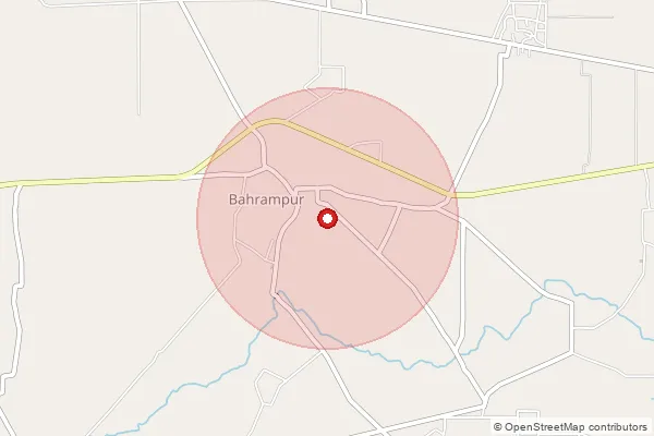 Map showing approximate area covered by Pincode 143532 — Bharath Bo, Gurdaspur