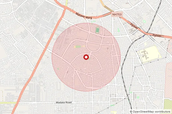 Map showing approximate area covered by Pincode 144003 — Tower Town Colony So, Jalandhar