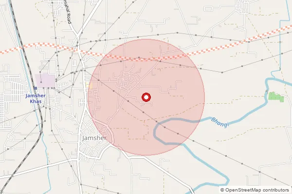 Map showing approximate area covered by Pincode 144020 — Jamsher So, Jalandhar