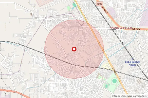 Map showing approximate area covered by Pincode 144021 — Nagra So Jalandhar, Jalandhar