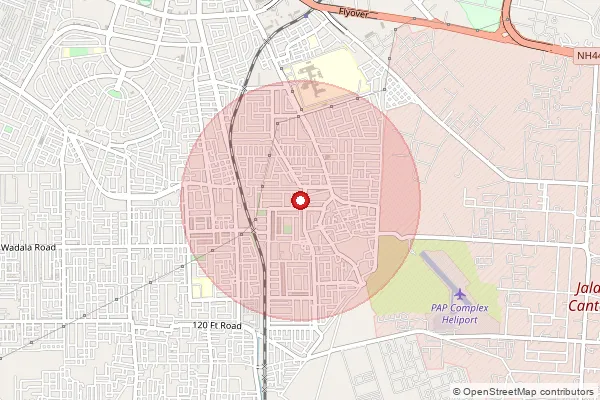 Map showing approximate area covered by Pincode 144022 — Urban Estate So Jalandhar, Jalandhar