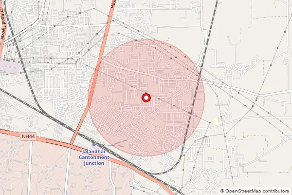Map showing approximate area covered by Pincode 144023 — Dakoha So, Jalandhar