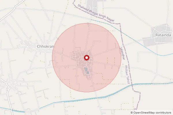 Map showing approximate area covered by Pincode 144029 — Sheikhupur Bo, Jalandhar