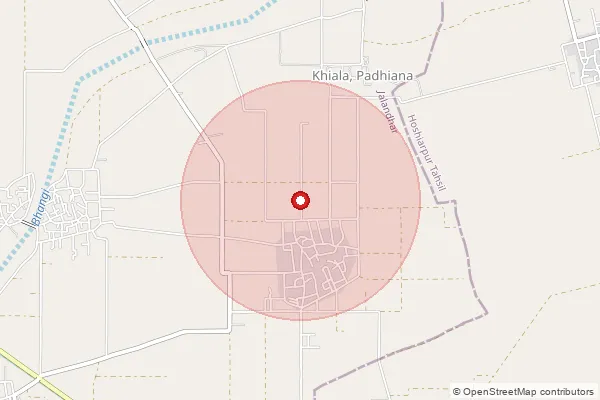 Map showing approximate area covered by Pincode 144030 — Padhiana So, Jalandhar