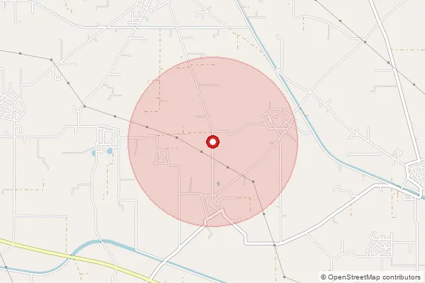 Map showing approximate area covered by Pincode 144037 — Nagra Bo, Jalandhar