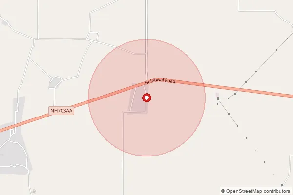 Map showing approximate area covered by Pincode 144102 — Chuharwali Bo, Jalandhar