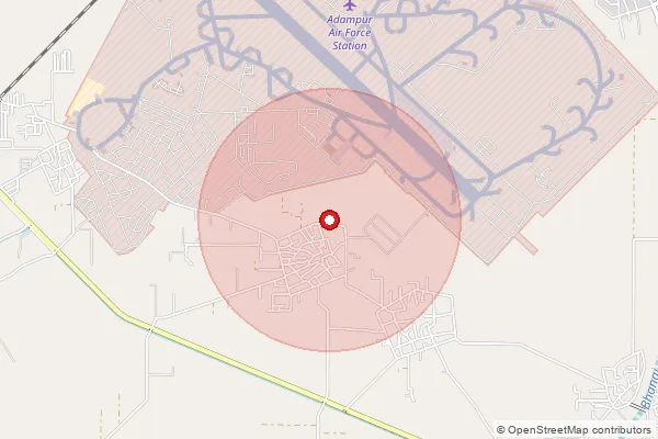 Map showing approximate area covered by Pincode 144103 — Kandola Bo, Jalandhar