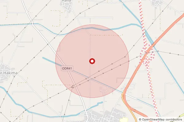 Map showing approximate area covered by Pincode 144206 — Dholbaha So, Hoshiarpur