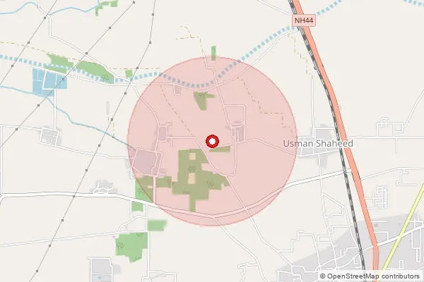 Map showing approximate area covered by Pincode 144207 — Chathial Khurd Bo, Hoshiarpur