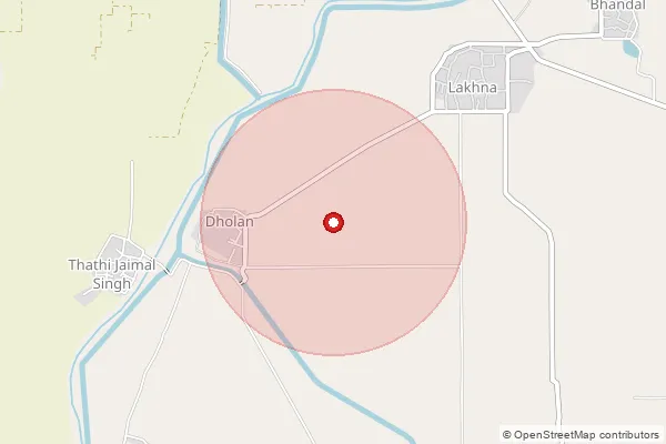 Map showing approximate area covered by Pincode 144209 — Dandoh Bo, Hoshiarpur