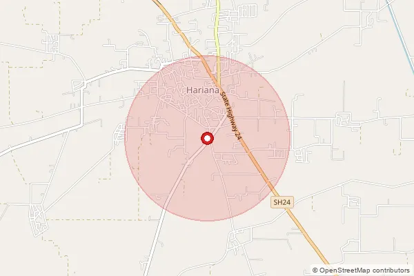 Map showing approximate area covered by Pincode 144212 — Kandhala Sheikhan Bo, Hoshiarpur