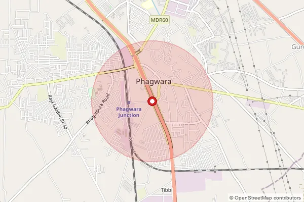 Map showing approximate area covered by Pincode 144405 — Narur So, Kapurthala