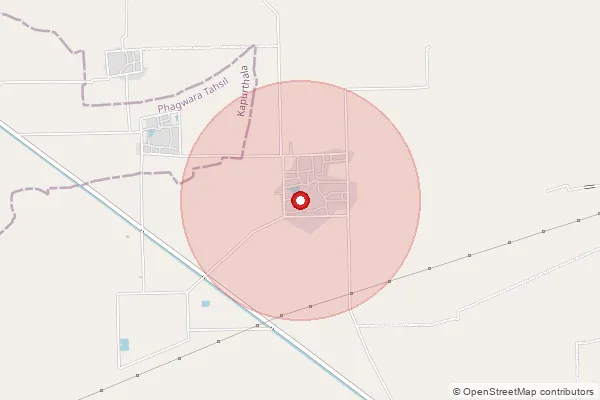 Map showing approximate area covered by Pincode 144406 — Dihana Bo, Hoshiarpur