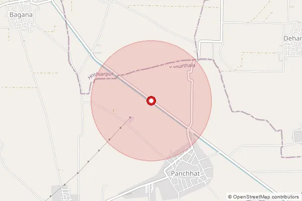 Map showing approximate area covered by Pincode 144408 — Panchhat So, Kapurthala