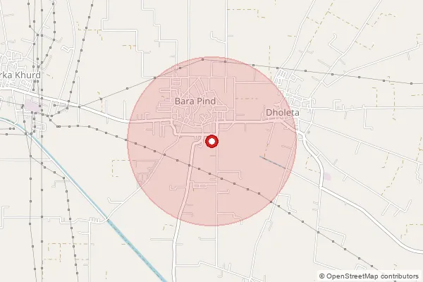 Map showing approximate area covered by Pincode 144418 — Chak Desraj Bo, Jalandhar