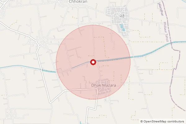 Map showing approximate area covered by Pincode 144419 — Thalla Bo, Jalandhar