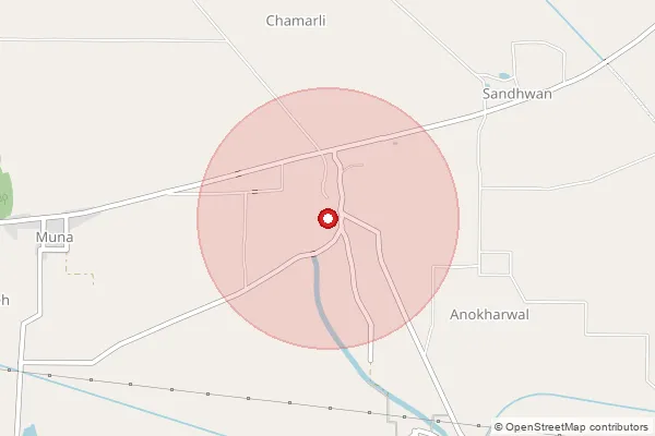 Map showing approximate area covered by Pincode 144503 — Katarian Bo, Shahid Bhagat Singh Nagar