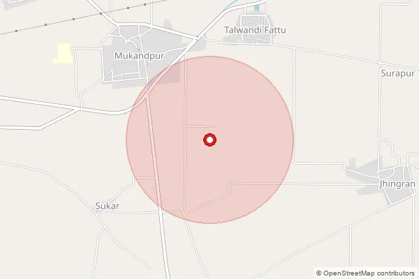 Map showing approximate area covered by Pincode 144507 — Hakimpur Bo, Shahid Bhagat Singh Nagar