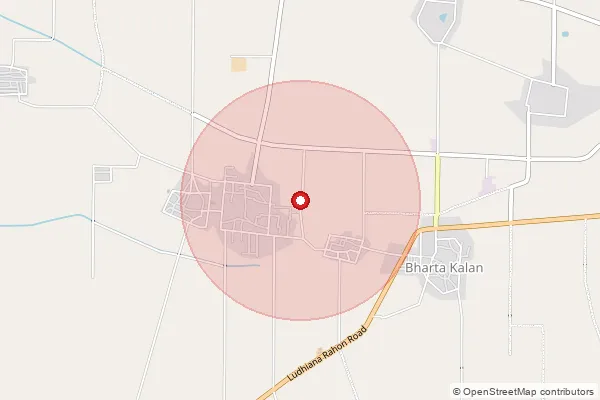 Map showing approximate area covered by Pincode 144518 — Bazidpur Bo, Shahid Bhagat Singh Nagar