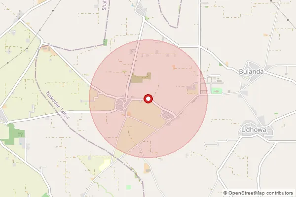 Map showing approximate area covered by Pincode 144519 — Thinda Bo, Hoshiarpur
