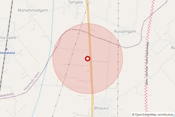 Map showing approximate area covered by Pincode 144524 — Saroa So, Shahid Bhagat Singh Nagar