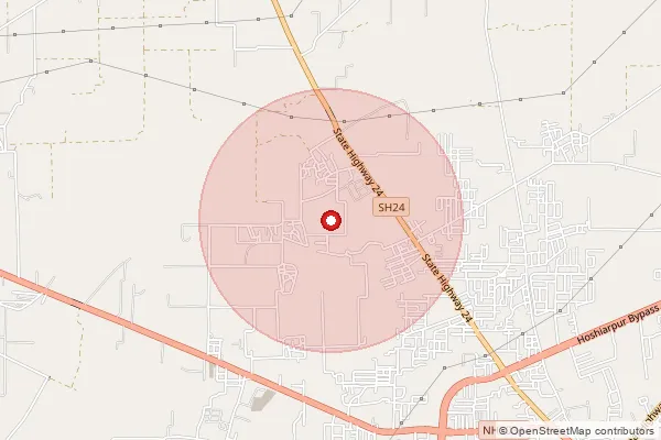 Map showing approximate area covered by Pincode 144525 — Makhoopur Bo, Shahid Bhagat Singh Nagar