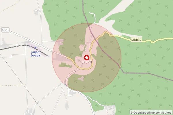 Map showing approximate area covered by Pincode 144530 — Jaijon So, Hoshiarpur