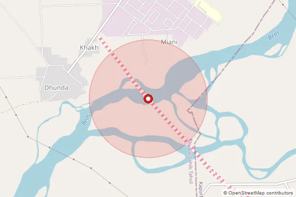 Map showing approximate area covered by Pincode 144606 — Khiranwali Bo, Kapurthala