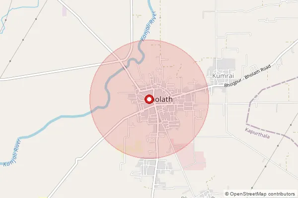 Map showing approximate area covered by Pincode 144624 — Raipur Arryan Bo, Kapurthala