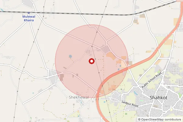 Map showing approximate area covered by Pincode 144629 — Bara Jodh Singh Bo, Jalandhar