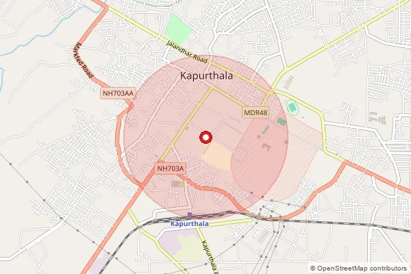 Map showing approximate area covered by Pincode 144630 — Gohir Bo, Jalandhar