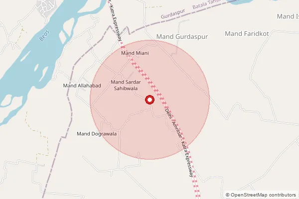 Map showing approximate area covered by Pincode 144631 — Nangal Lubana So, Kapurthala