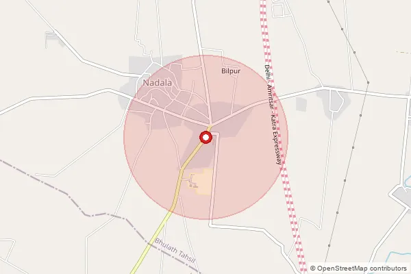 Map showing approximate area covered by Pincode 144802 — Muddowal Bo, Kapurthala